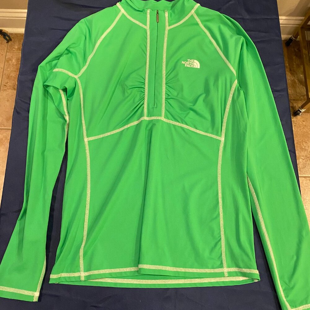 The North Face 1/4 Zip Shirt Womens Small Heather Green Flash Dry MEDIUM - Picture 6 of 6